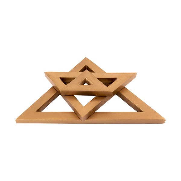 Atlas Ara Object - Set of 3 Gold Triangle Sculptures for Modern Home Décor & Stylish Display Options AC11044-01S