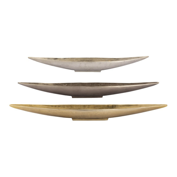 Atlas Ardmore Bowl Set of 3 - Sculptural Metal Trays in Brass, Bronze & Nickel for Elegant Home Styling AC11049-01S