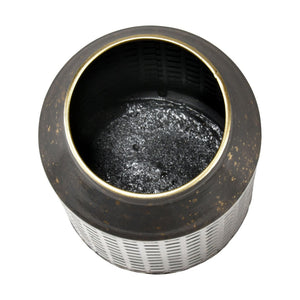 Atlas Armil Vase - Sculptural Modern Décor with Matte Black Finish and Gold Flecks for Stylish Interiors Small AC11052-01