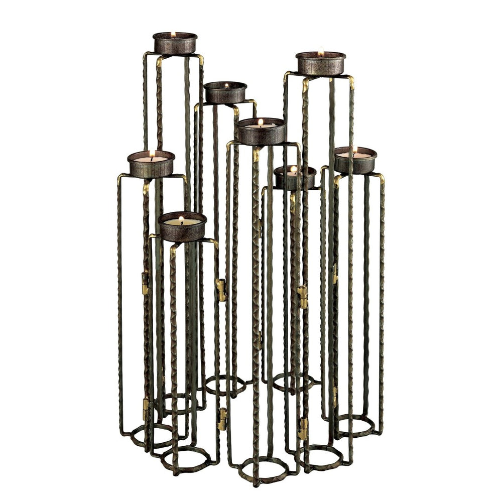 Atlas Ascencio Sculptural Candleholder – Adjustable Aged Brass Design for Stunning Ambient Lighting Display AC11056-01