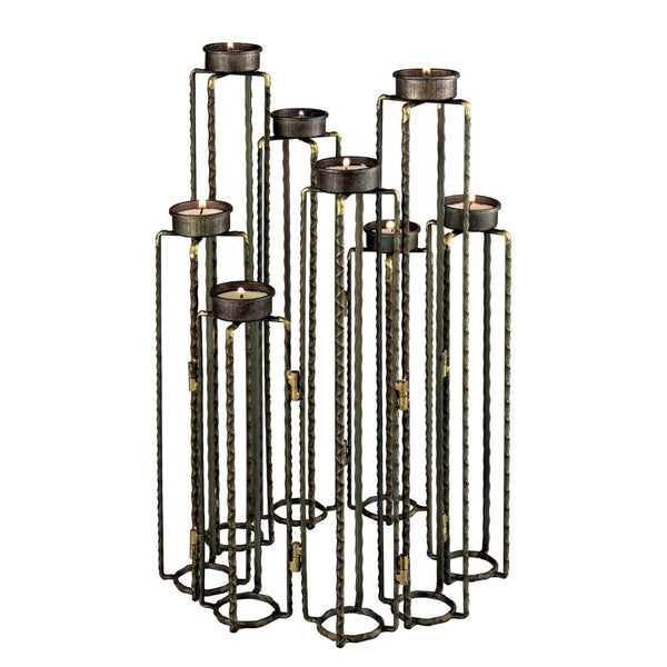 Atlas Ascencio Sculptural Candleholder – Adjustable Aged Brass Design for Stunning Ambient Lighting Display AC11056-01