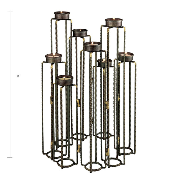Atlas Ascencio Sculptural Candleholder – Adjustable Aged Brass Design for Stunning Ambient Lighting Display AC11056-01