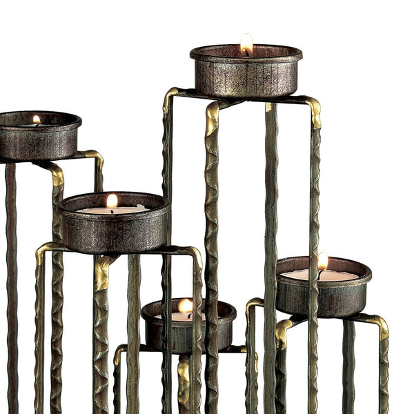 Atlas Ascencio Sculptural Candleholder – Adjustable Aged Brass Design for Stunning Ambient Lighting Display AC11056-01