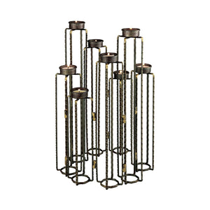 Atlas Ascencio Sculptural Candleholder – Adjustable Aged Brass Design for Stunning Ambient Lighting Display AC11056-01