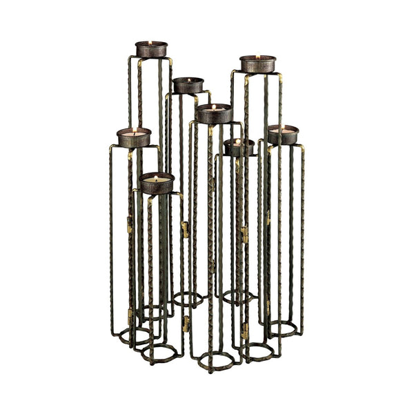 Atlas Ascencio Sculptural Candleholder – Adjustable Aged Brass Design for Stunning Ambient Lighting Display AC11056-01