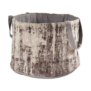 Atlas Asher Basket - Plush Greige Velvet Storage Solution for Modern Decor & Easy Organization Needs AC11059-01
