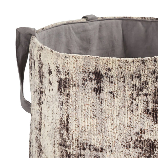 Atlas Asher Basket - Plush Greige Velvet Storage Solution for Modern Decor & Easy Organization Needs AC11059-01