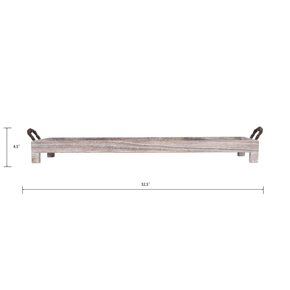 Atlas Ashwood Tray - Handcrafted Long Natural Accent for Rustic Charm, Perfect for Decor & Display AC11060-01