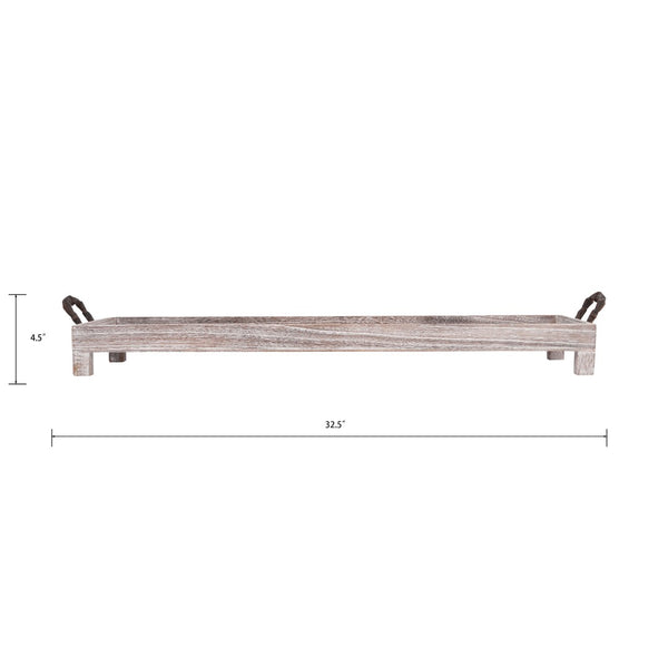 Atlas Ashwood Tray - Handcrafted Long Natural Accent for Rustic Charm, Perfect for Decor & Display AC11060-01