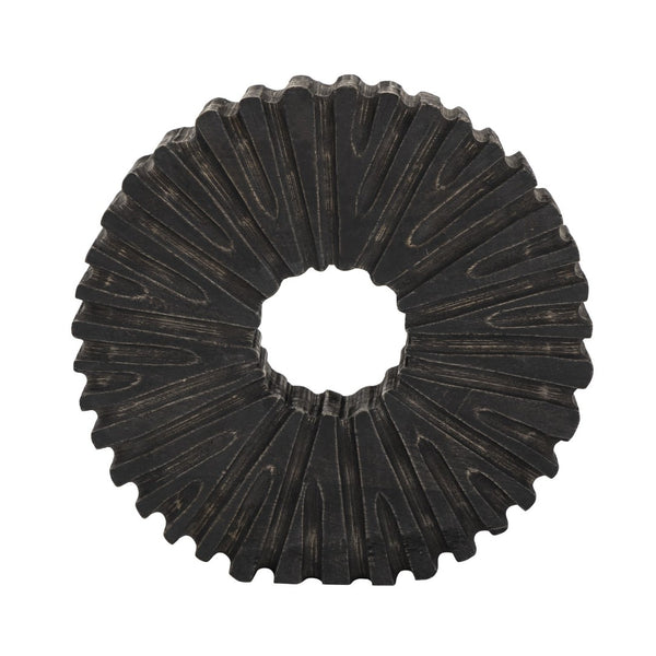 Atlas Curtis Decorative Object - Hand-Carved Mango Wood with Sunburst Design for Modern Home Décor AC11061-01