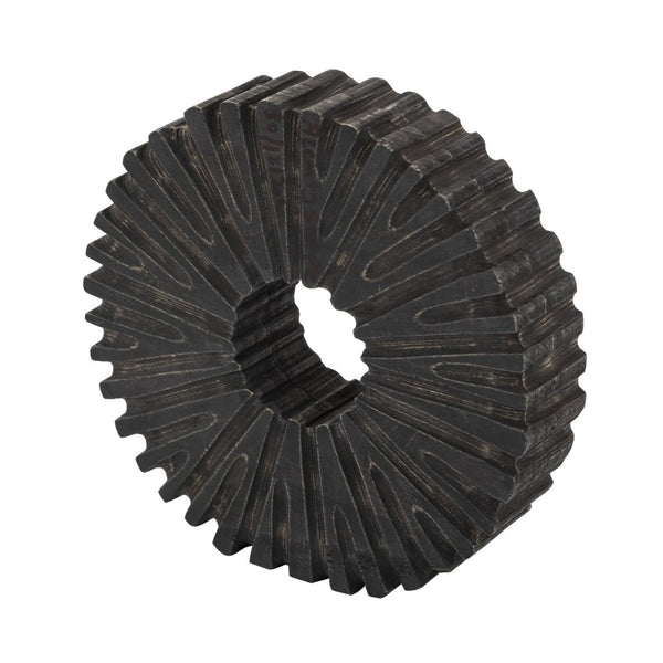Atlas Curtis Decorative Object - Hand-Carved Mango Wood with Sunburst Design for Modern Home Décor AC11061-01