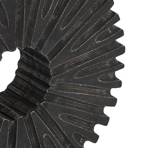 Atlas Curtis Decorative Object - Hand-Carved Mango Wood with Sunburst Design for Modern Home Décor AC11061-01