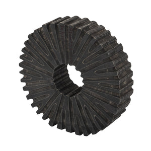 Atlas Curtis Decorative Object - Hand-Carved Mango Wood with Sunburst Design for Modern Home Décor AC11061-01