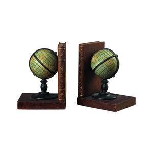 Atlas Atlas Bookend Set of 2 - Stylish Brown Composite Bookends for Home, Office, and Decorative Displays AC11062-01S