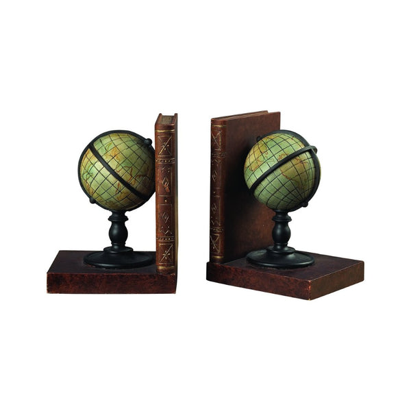 Atlas Atlas Bookend Set of 2 - Stylish Brown Composite Bookends for Home, Office, and Decorative Displays AC11062-01S