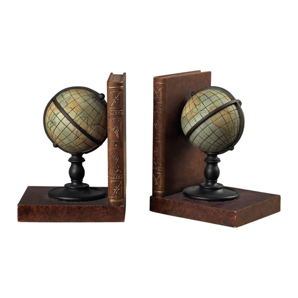 Atlas Atlas Bookend Set of 2 - Stylish Brown Composite Bookends for Home, Office, and Decorative Displays AC11062-01S
