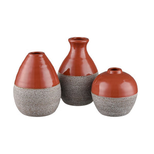 Atlas Baer Decorative Bud Vase Set of 3 - Contemporary Earthy Accents for Stylish Floral Arrangements AC11065-01S