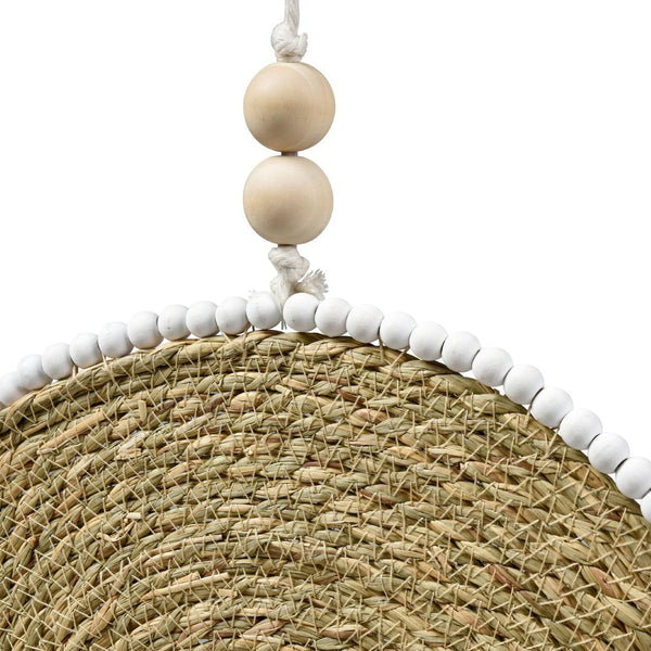Atlas Banks Coastal Hanging Decor - Handwoven Seagrass Wall Sculpture with Shells & Tassels for Home Charm AC11068-01