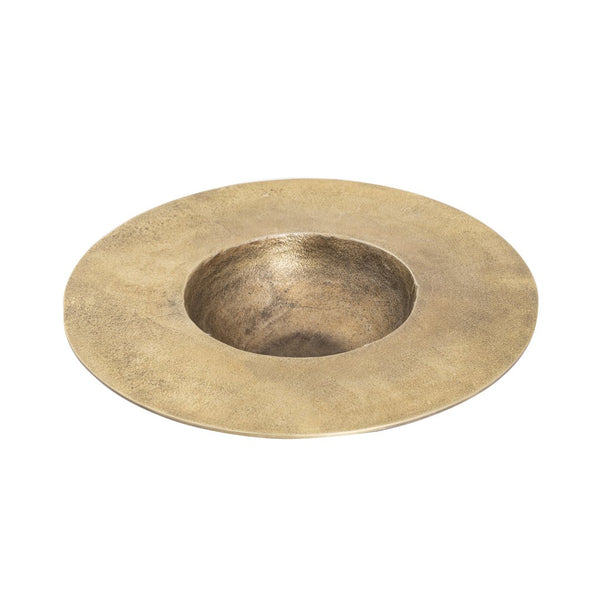 Atlas Barish Plate - Striking Metal Accent for Modern Decor, Versatile Serving Platter & Wall Art Display Bronze AC11072-01