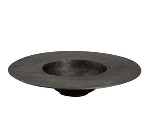 Atlas Barish Plate - Striking Metal Accent for Modern Decor, Versatile Serving Platter & Wall Art Display Black AC11072-02