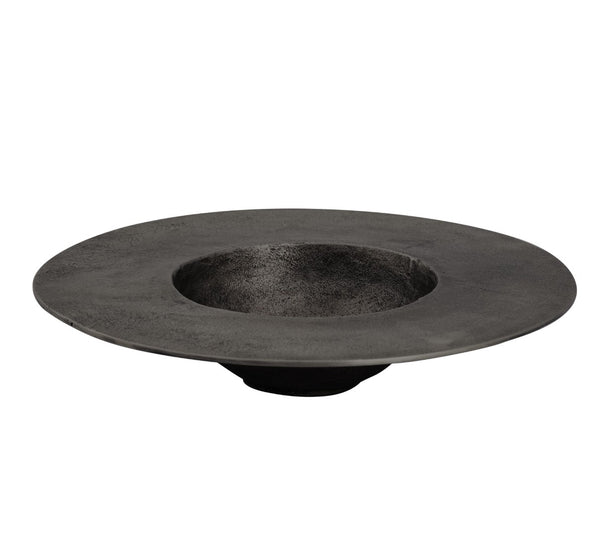 Atlas Barish Plate - Striking Metal Accent for Modern Decor, Versatile Serving Platter & Wall Art Display Black AC11072-02