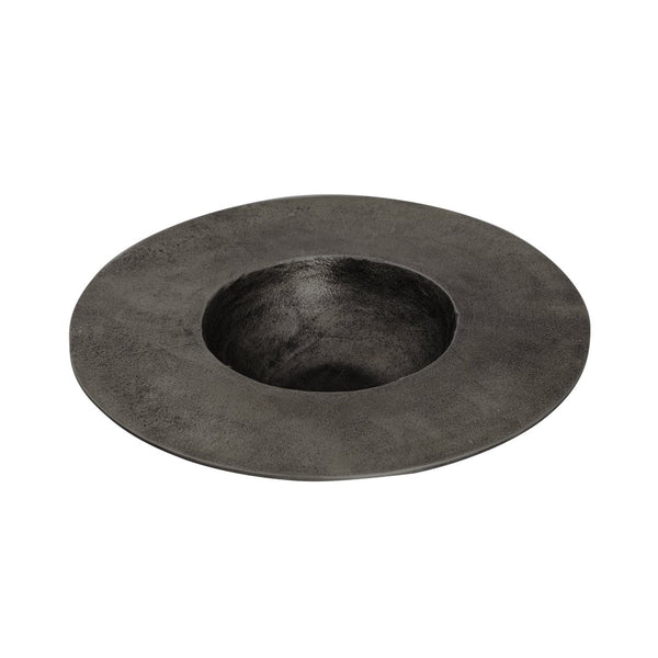 Atlas Barish Plate - Striking Metal Accent for Modern Decor, Versatile Serving Platter & Wall Art Display Black AC11072-02