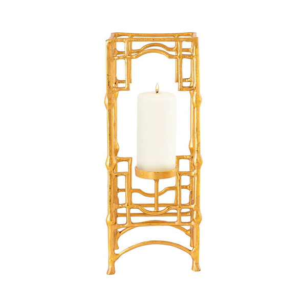 Atlas Barnaby Candleholder - Elegant Gold Metal Design for Pillar Candles, Perfect for Stylish Decor AC11073-01