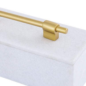 Atlas Barr Box – Elegant White Marble Storage with Gold Handle for Jewelry, Keys & Home Décor Accent AC11077-01