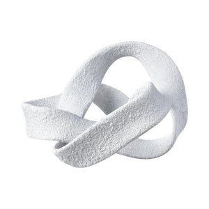 Atlas Baze Decorative Object - Sculptural Twisted Ribbon Accent in Textured White for Modern Interiors AC11079-01