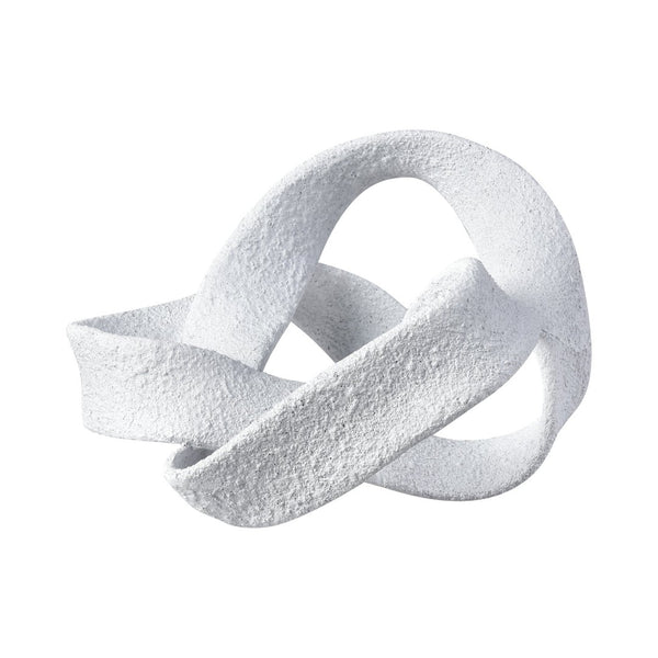Atlas Baze Decorative Object - Sculptural Twisted Ribbon Accent in Textured White for Modern Interiors AC11079-01
