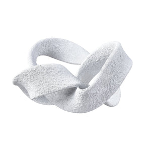 Atlas Baze Decorative Object - Sculptural Twisted Ribbon Accent in Textured White for Modern Interiors AC11079-01