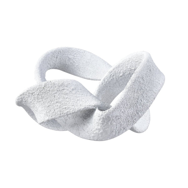 Atlas Baze Decorative Object - Sculptural Twisted Ribbon Accent in Textured White for Modern Interiors AC11079-01