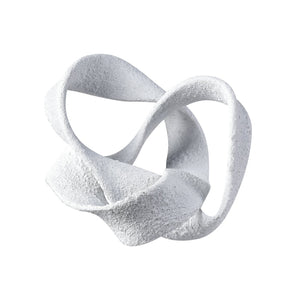 Atlas Baze Decorative Object - Sculptural Twisted Ribbon Accent in Textured White for Modern Interiors AC11079-01