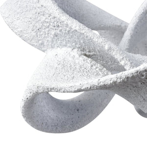 Atlas Baze Decorative Object - Sculptural Twisted Ribbon Accent in Textured White for Modern Interiors AC11079-01