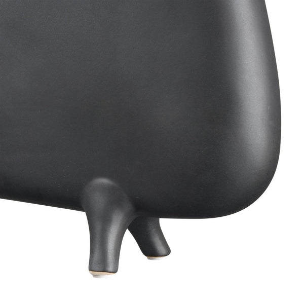 Atlas Belton Sculptural Matte Black Vase - Modern Earthenware Decorative Piece for Minimalist Interiors AC11090-01