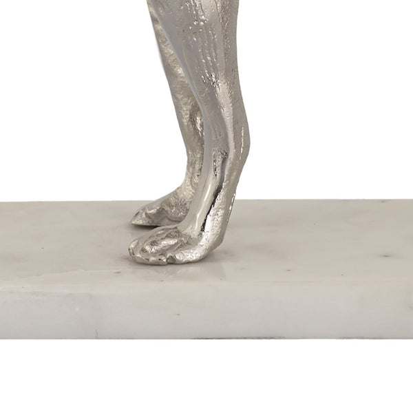 Atlas Bergie Dog Sculpture - Modern Etched Aluminum Art with Marble Base, Perfect for Stylish Home Décor AC11093-01