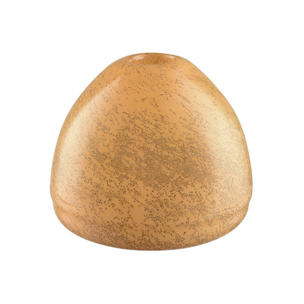 Atlas Berk Bud Vase - Contemporary Textured Glass Accent in Warm Apricot-Orange for Any Tabletop Decor Short AC11094-01