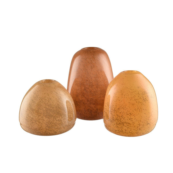 Atlas Berk Bud Vase - Contemporary Textured Glass Accent in Warm Apricot-Orange for Any Tabletop Decor Medium AC11094-02