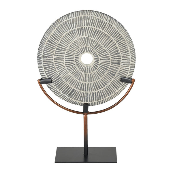 Atlas Berman Modern Stone Sculpture with Brass Accent – Elegant Decorative Piece for Home or Office AC11096-01