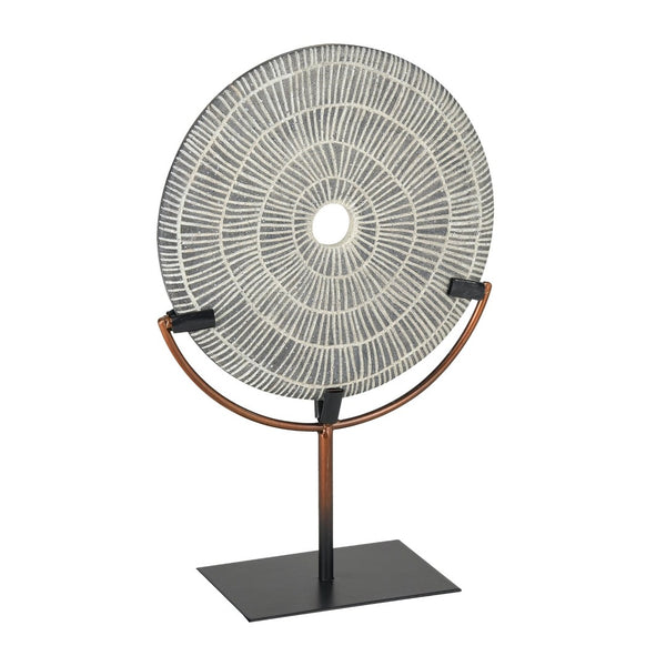 Atlas Berman Modern Stone Sculpture with Brass Accent – Elegant Decorative Piece for Home or Office AC11096-01