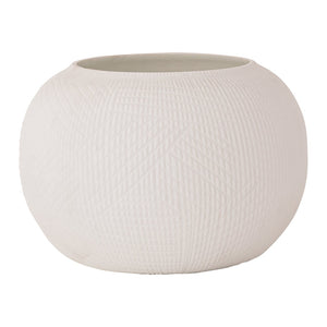 Atlas Besse Vase - Large Sculptural Glass with Matte White Finish for Modern Decor and Floral Arrangements AC11097-01