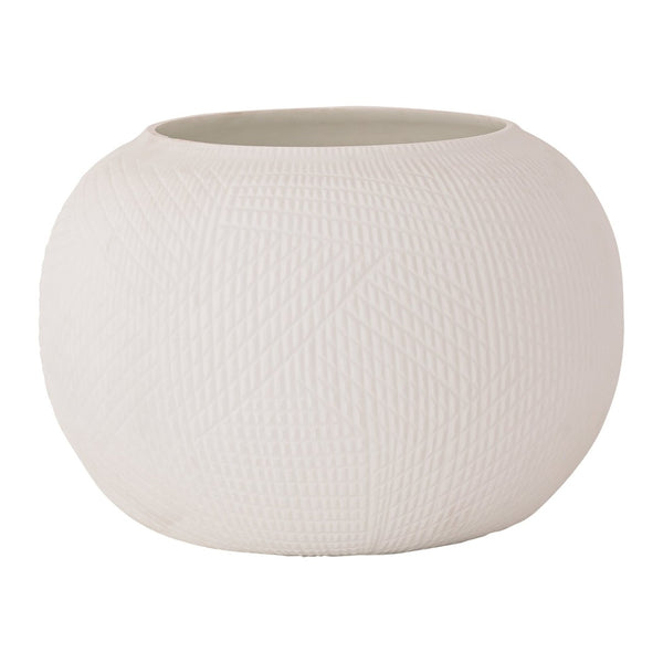Atlas Besse Vase - Large Sculptural Glass with Matte White Finish for Modern Decor and Floral Arrangements AC11097-01