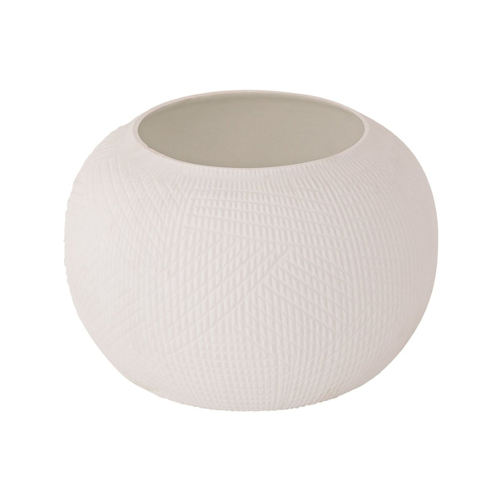 Atlas Besse Vase - Large Sculptural Glass with Matte White Finish for Modern Decor and Floral Arrangements AC11097-01