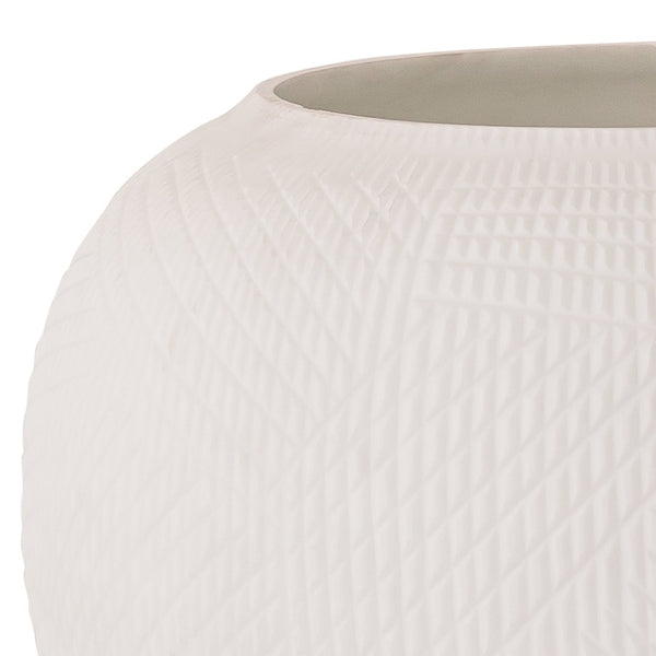 Atlas Besse Vase - Large Sculptural Glass with Matte White Finish for Modern Decor and Floral Arrangements AC11097-01