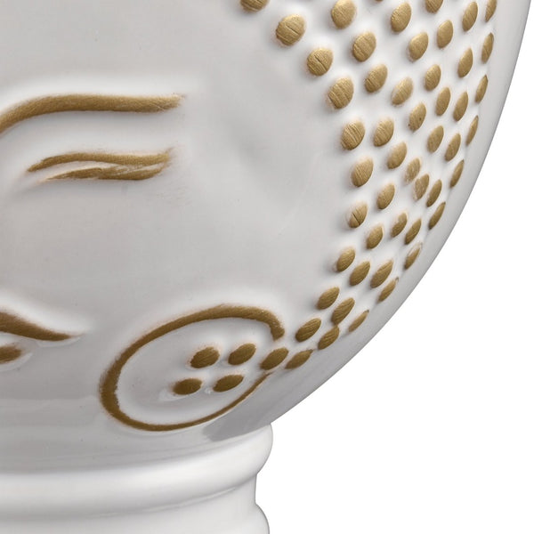 Atlas Bette Vase - Modern Sculptural Earthenware Decor with Abstract Female Face, Textured Halo Design AC11100-01