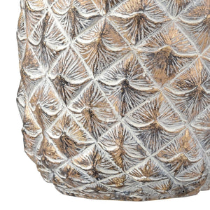 Atlas Big Island Pineapple - Elegant Decorative Accent Set of 2 with Gold Leaves for Tropical Décor AC11101-01S