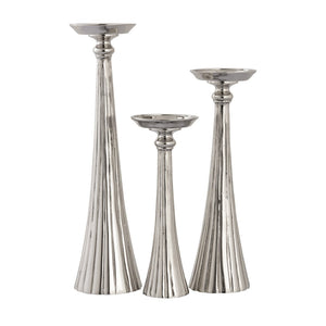 Atlas Bion Candleholder Set of 3 - Elegant Metal Holders in Polished Nickel for Modern Home Décor AC11102-01S