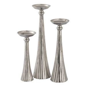 Atlas Bion Candleholder Set of 3 - Elegant Metal Holders in Polished Nickel for Modern Home Décor AC11102-01S