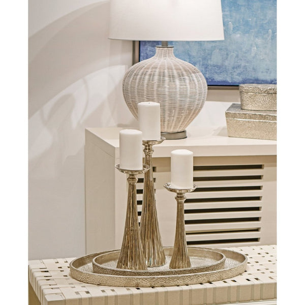Atlas Bion Candleholder Set of 3 - Elegant Metal Holders in Polished Nickel for Modern Home Décor AC11102-01S