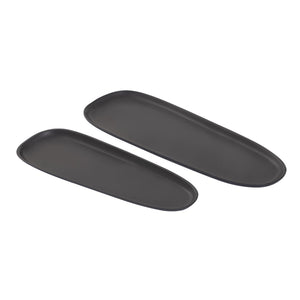 Atlas Blain Tray Set of 2 – Stylish Matte Black Metal Trays for Modern Home Décor and Organizing Needs AC11104-01S